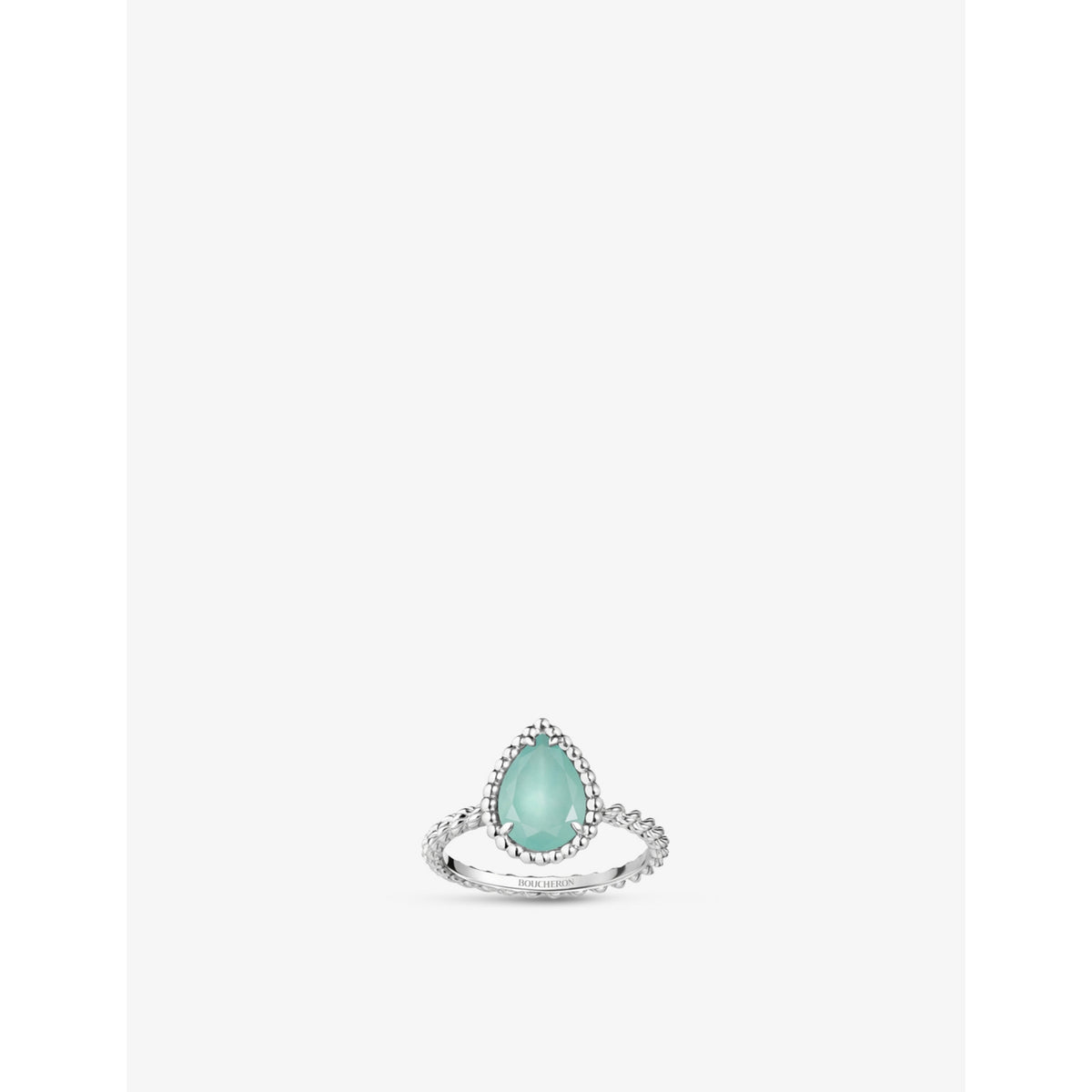 Serpent Bohème 18ct white-gold and 1.16ct aquaprase ring - 53mm