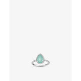 Serpent Bohème 18ct white-gold and 1.16ct aquaprase ring - 53mm