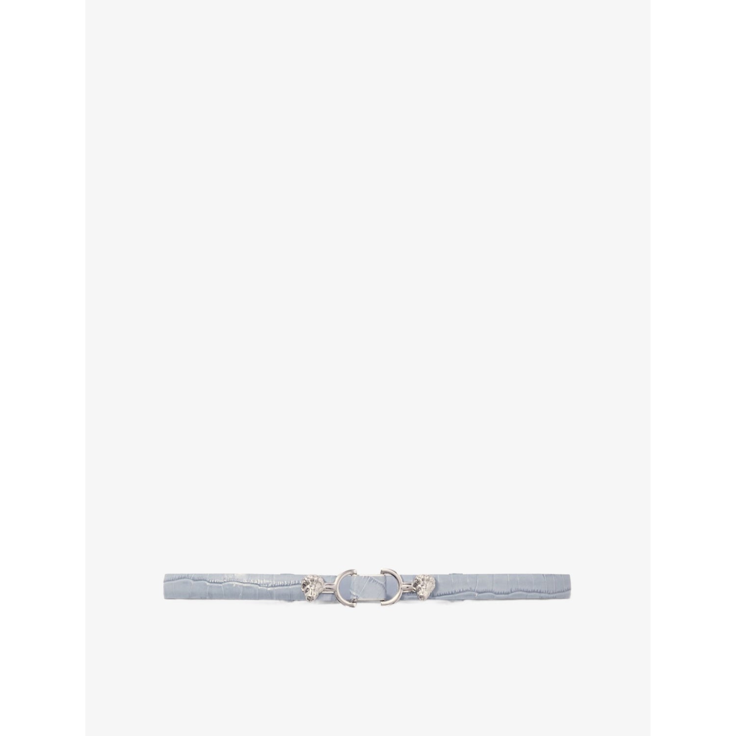Maje Embossed crocodile-effect leather slim belt