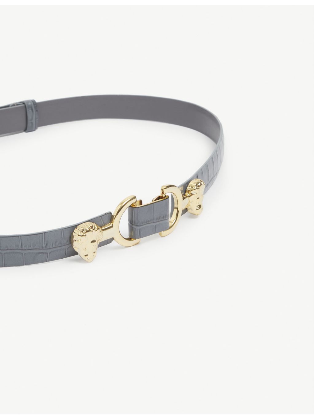 Maje crocodile-effect leather slim belt 1.75cm, UK version