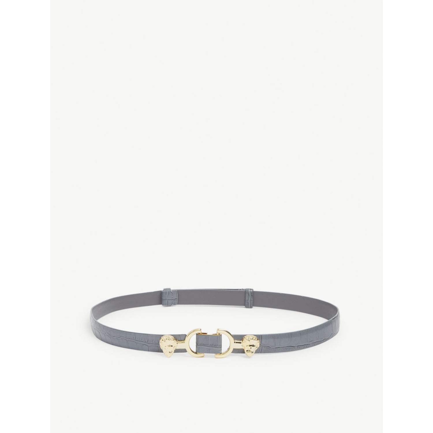 Maje crocodile-effect leather slim belt 1.75cm, UK version