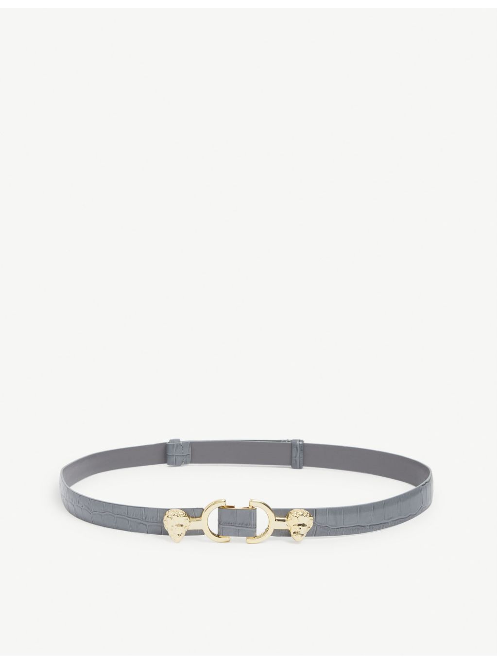 Maje crocodile-effect leather slim belt 1.75cm, UK version