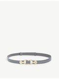 Maje crocodile-effect leather slim belt 1.75cm, UK version