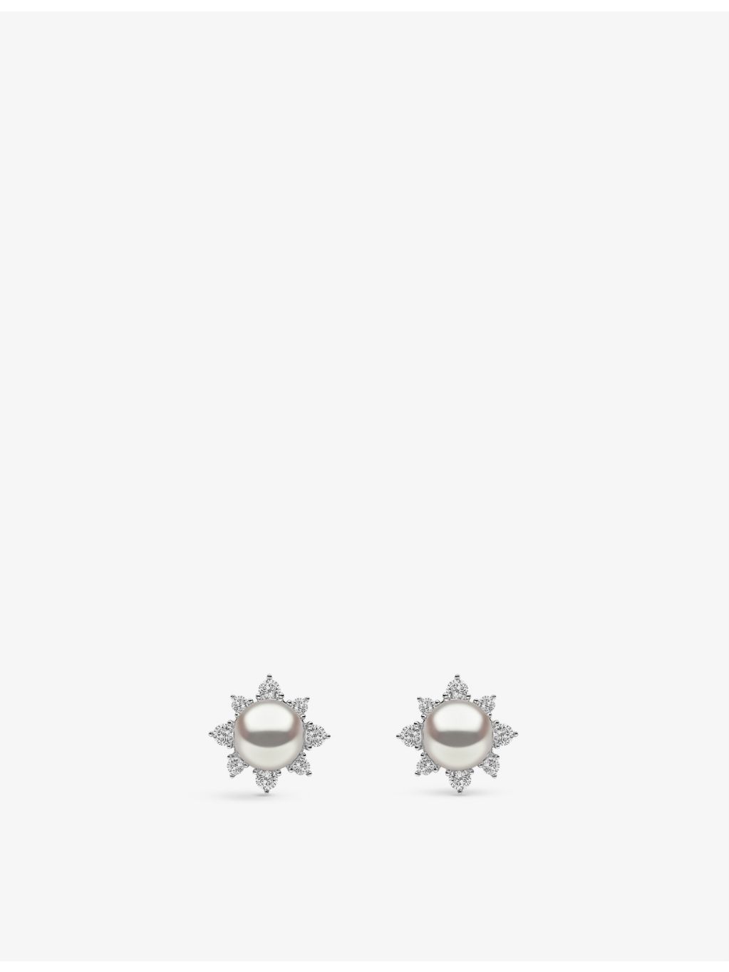 Yoko London 18ct white gold diamond pearl earrings, imported from the UK