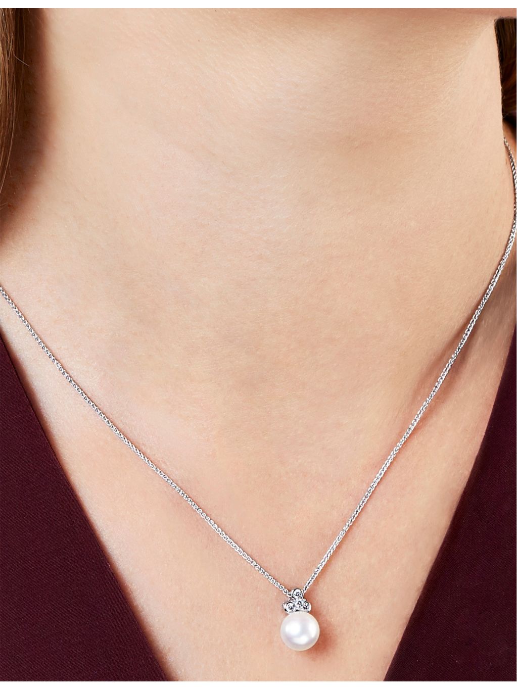 Yoko London 18ct gold diamond freshwater pearl necklace, imported from the UK