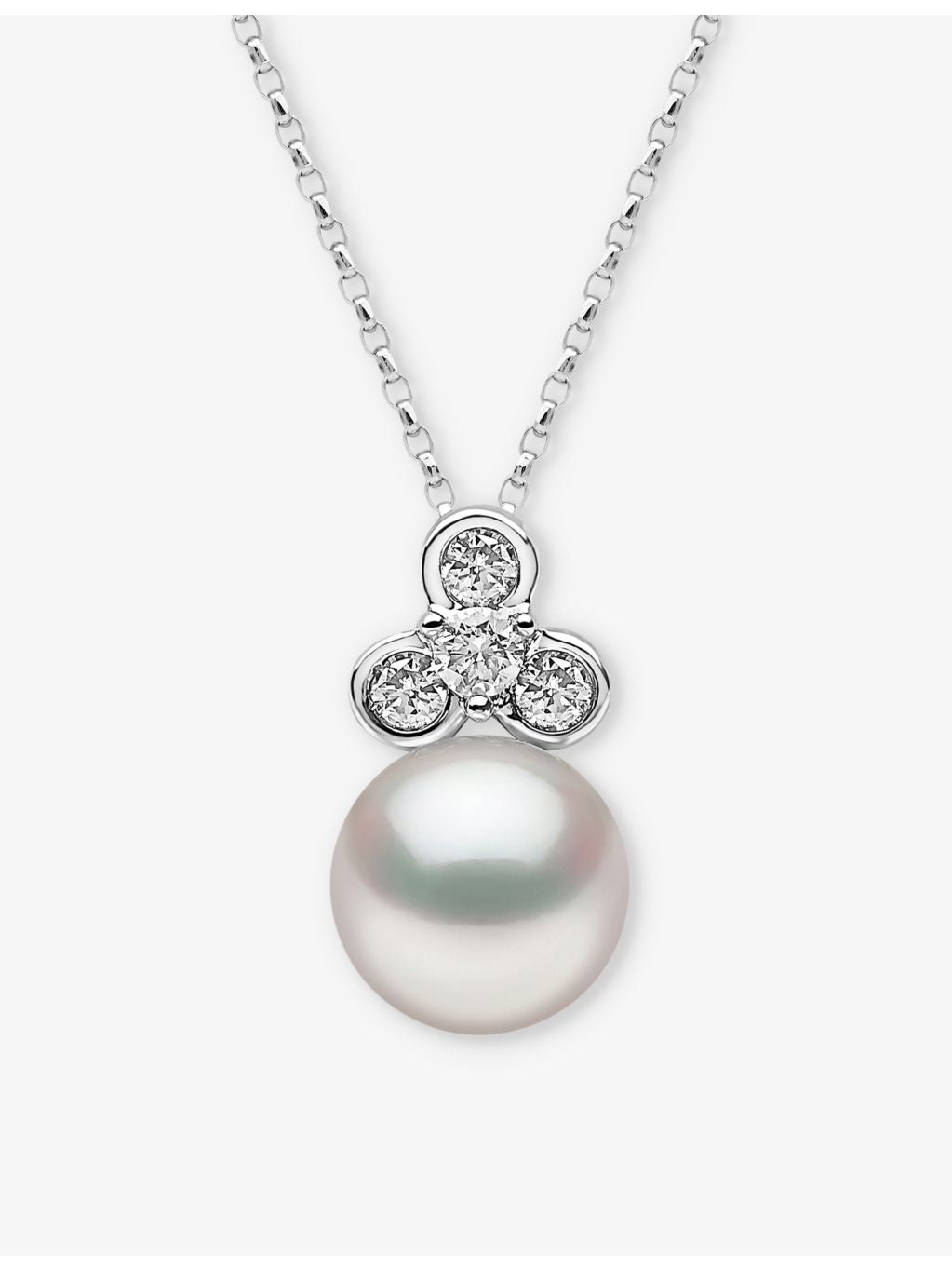 Yoko London 18ct gold diamond freshwater pearl necklace, imported from the UK