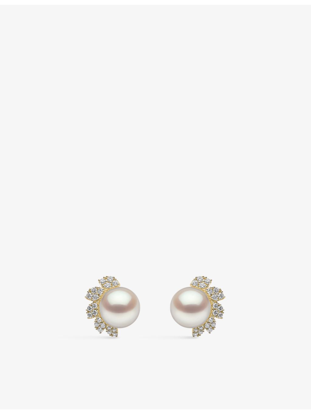 Yoko London diamond pearl earrings 18ct white gold, imported from the UK