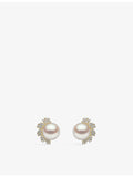 Yoko London diamond pearl earrings 18ct white gold, imported from the UK