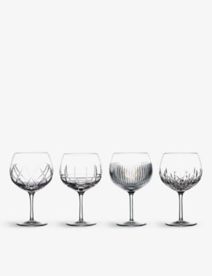 Waterford Aran crystal balloon glasses set of four, UK version