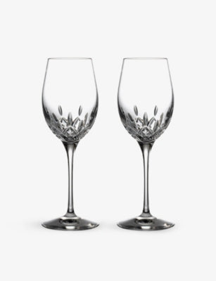 Waterford Lismore Essence crystal white wine glasses 400ml - British product