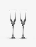 Waterford champagne flutes Lismore cut pattern set of two (British brand)