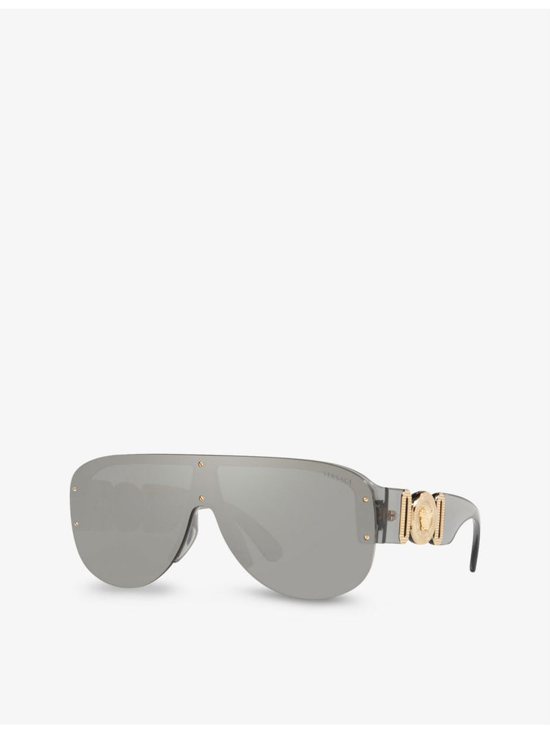 Versace round-frame acetate sunglasses with 48mm lens width, imported from the UK