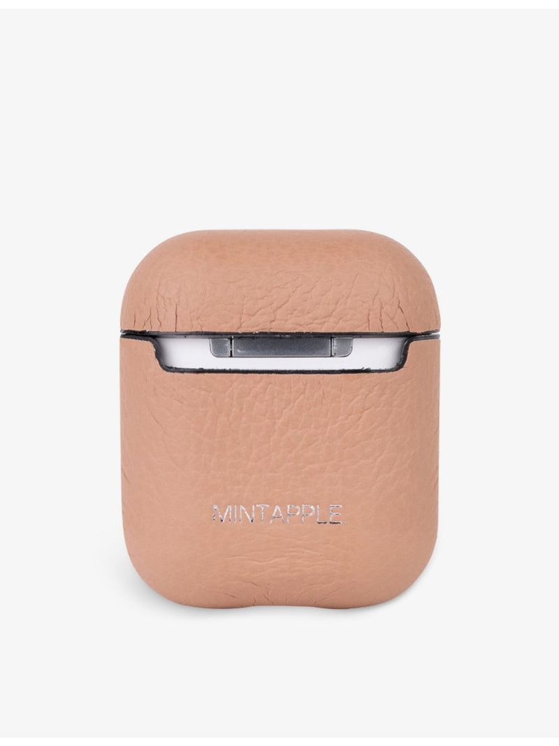 MINTAPPLE logo-embossed leather AirPod case, imported from the UK