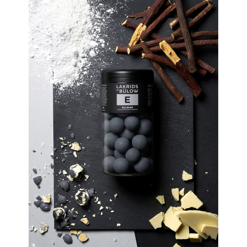 Lakrids by Johan Bülow salmiak white chocolate-coated liquorice 295g (British brand)