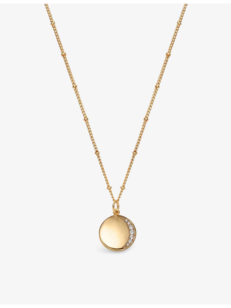 With Love Darling Eclipse gold vermeil necklace cubic zirconia - British product