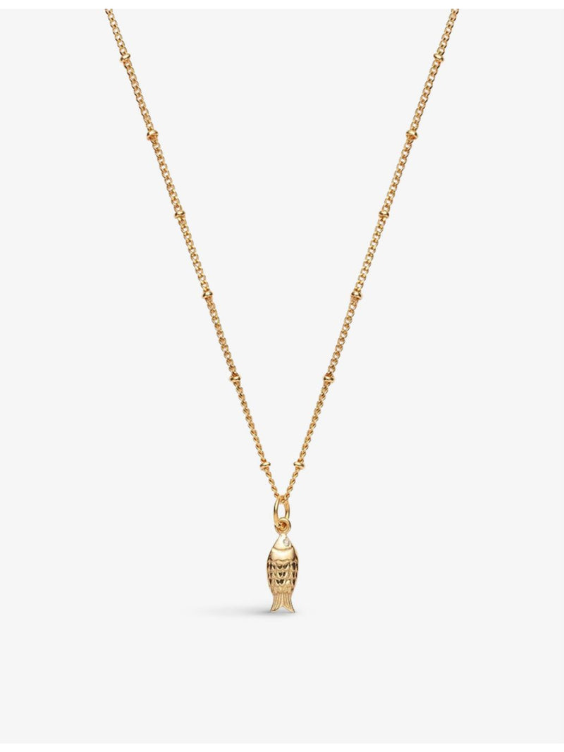 With Love Darling fish necklace 14ct gold plated sterling silver (British brand)