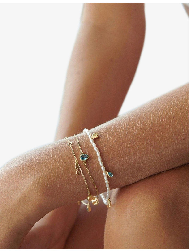 La Maison Couture planet charm bracelet 14ct gold-plated - British product