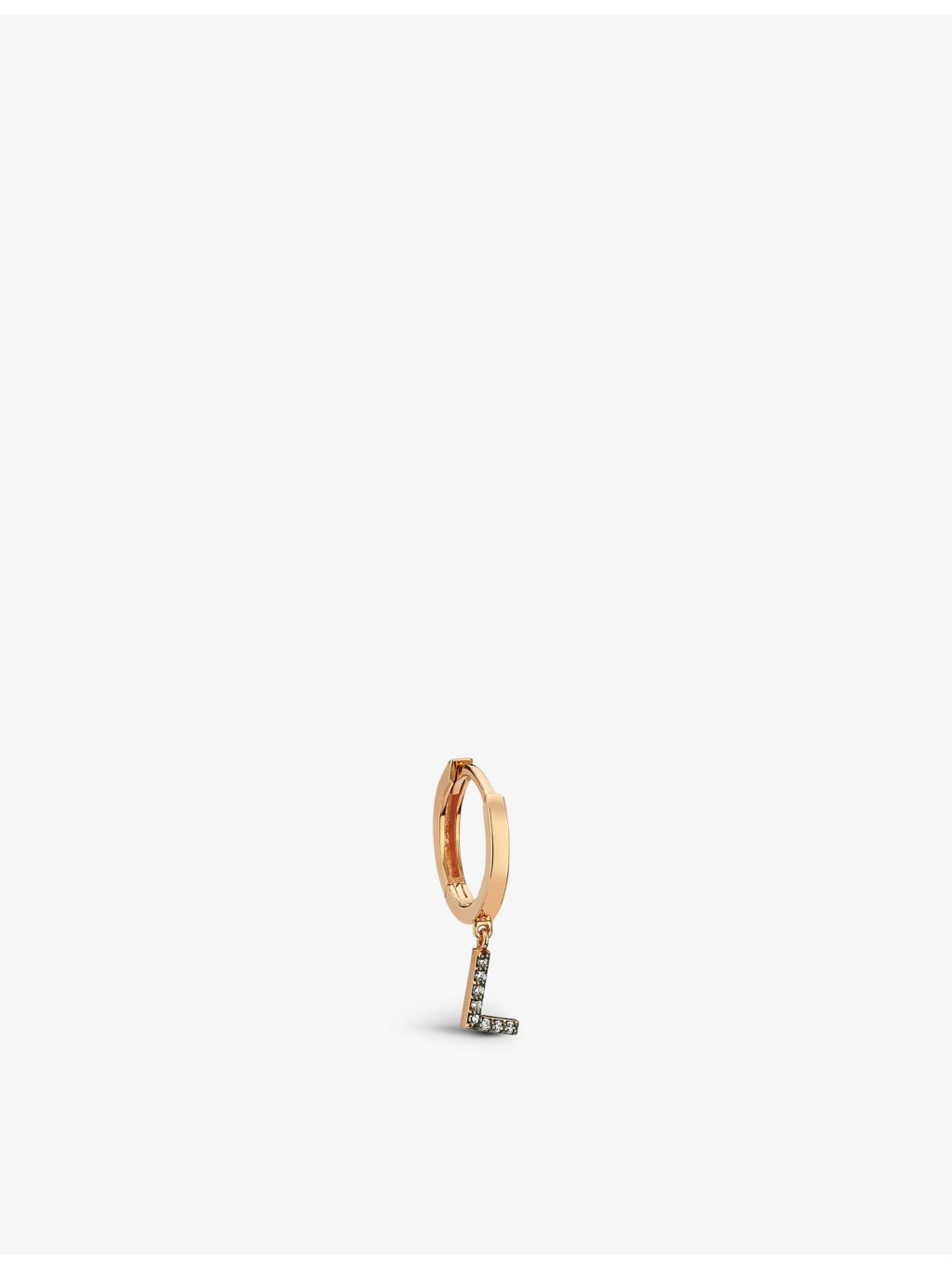 La Maison Couture x Selda L initial diamond huggie earring (British brand)