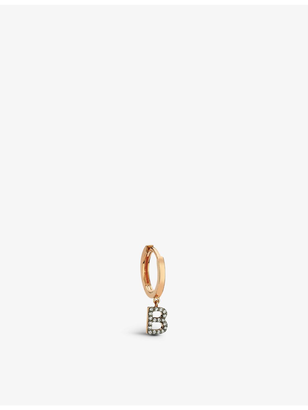 La Maison Couture B initial diamond huggie earring, UK version