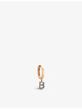 La Maison Couture B initial diamond huggie earring, UK version