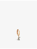 Selda K Initial 14ct rose gold 0.04ct diamond huggie earring, UK version