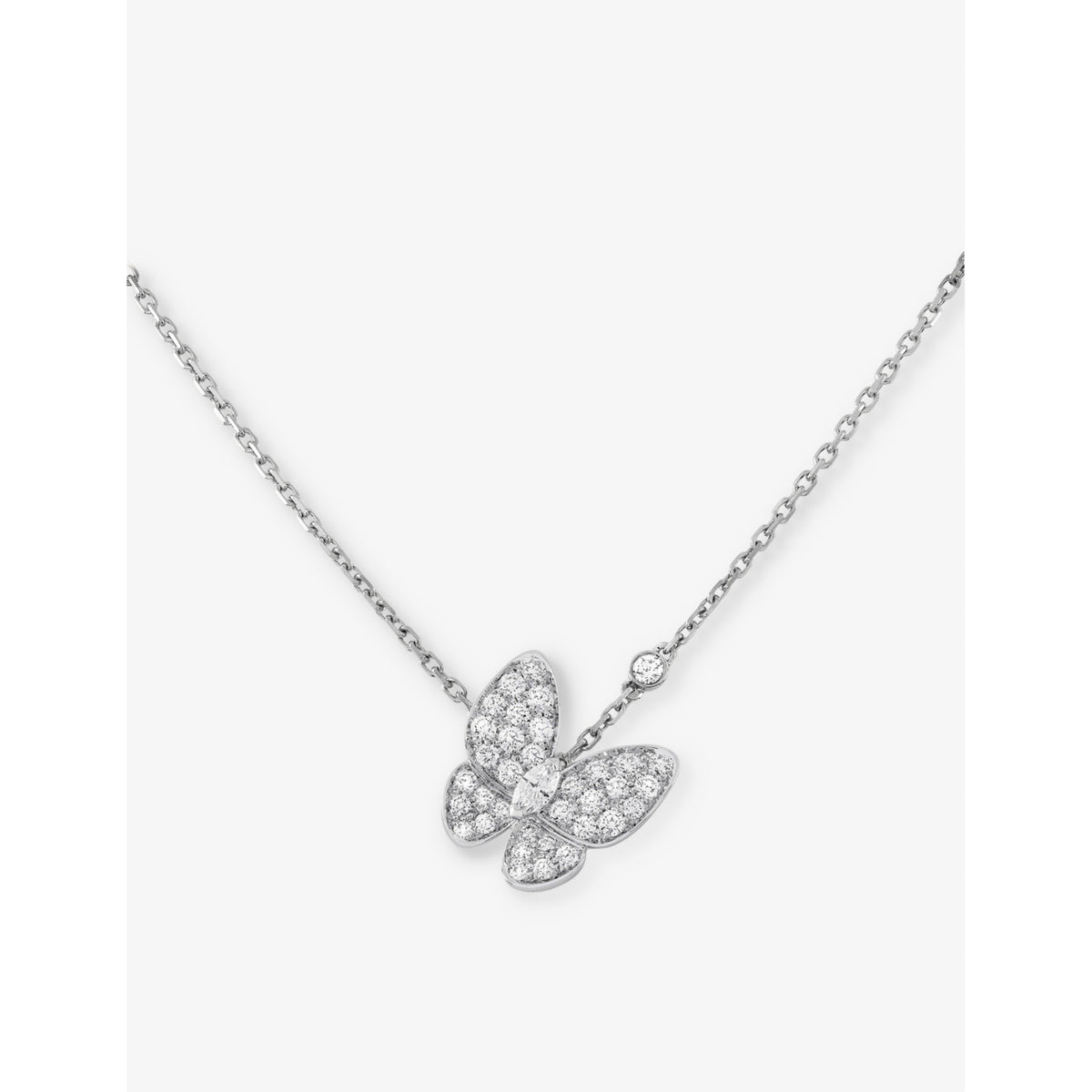 Van Cleef & Arpels white gold diamond pendant necklace 0.88ct (British brand)