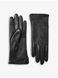 Aspinal of London stitch-embellished cashmere and leather gloves, small size - British product