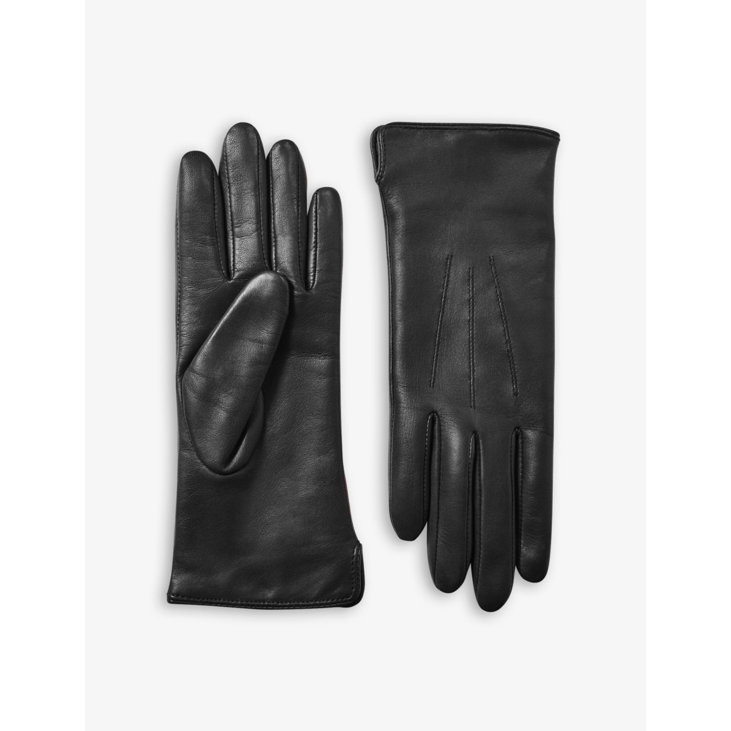 Aspinal of London stitch-embellished cashmere and leather gloves, small size - British product