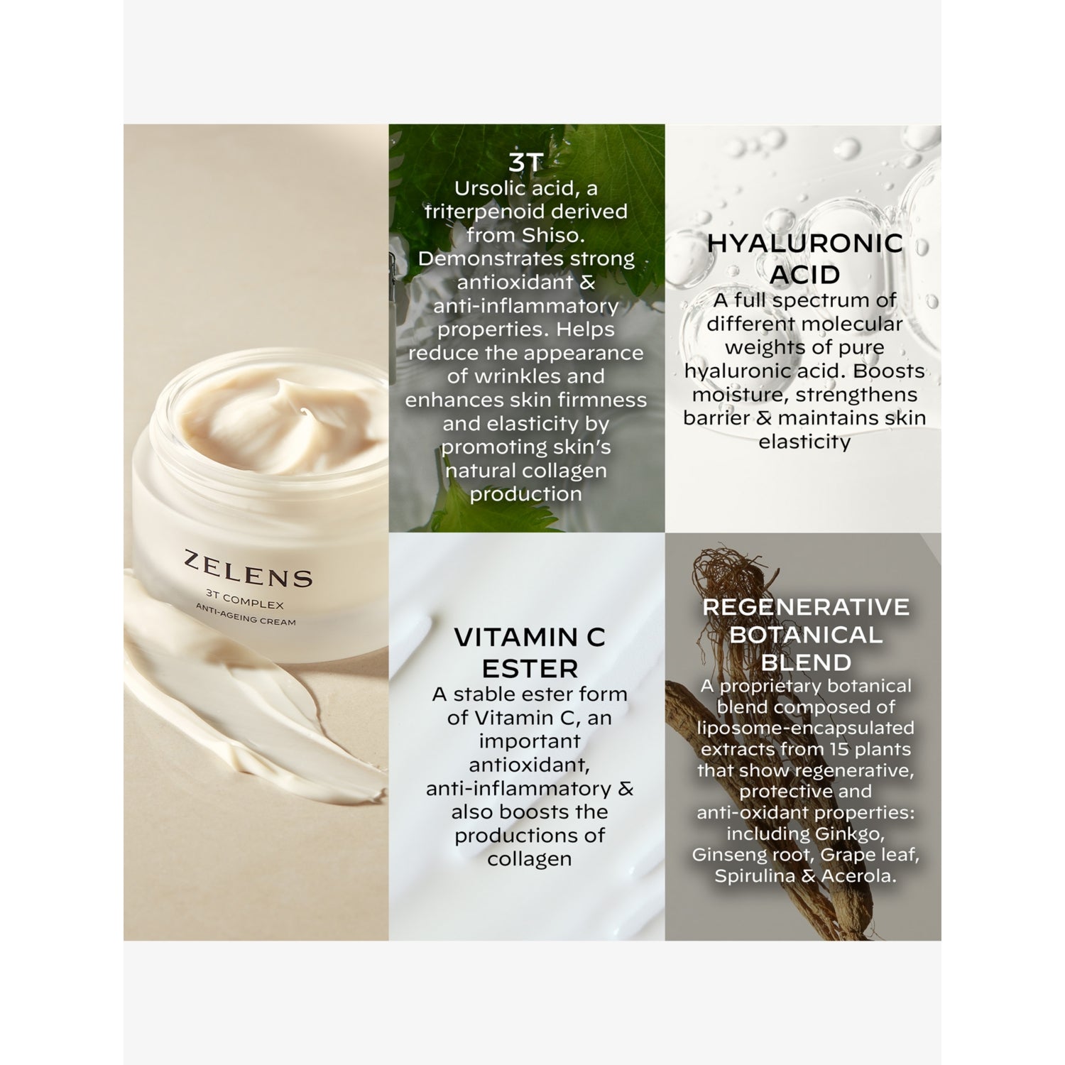 Zelens 3T Complex Anti-Ageing Cream 50ml, imported from the UK