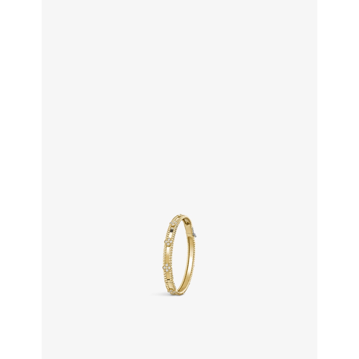 Perlée Sweet Clovers 18ct Yellow Gold and Round Diamonds Extra Small Motif Bracelet - XS