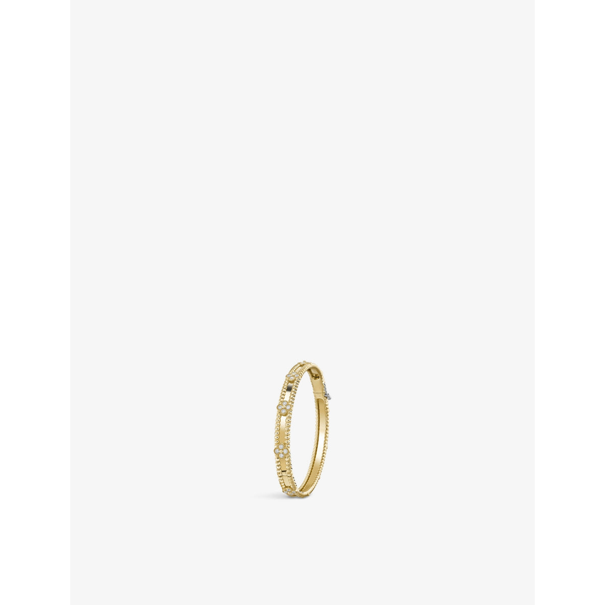 Perlée Sweet Clovers 18ct Yellow Gold and Round Diamonds Extra Small Motif Bracelet - XS