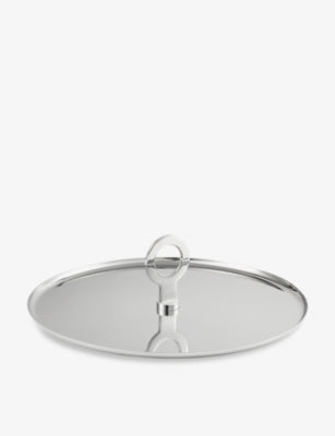Christofle polished stainless steel cocktail plate 27cm, imported from the UK