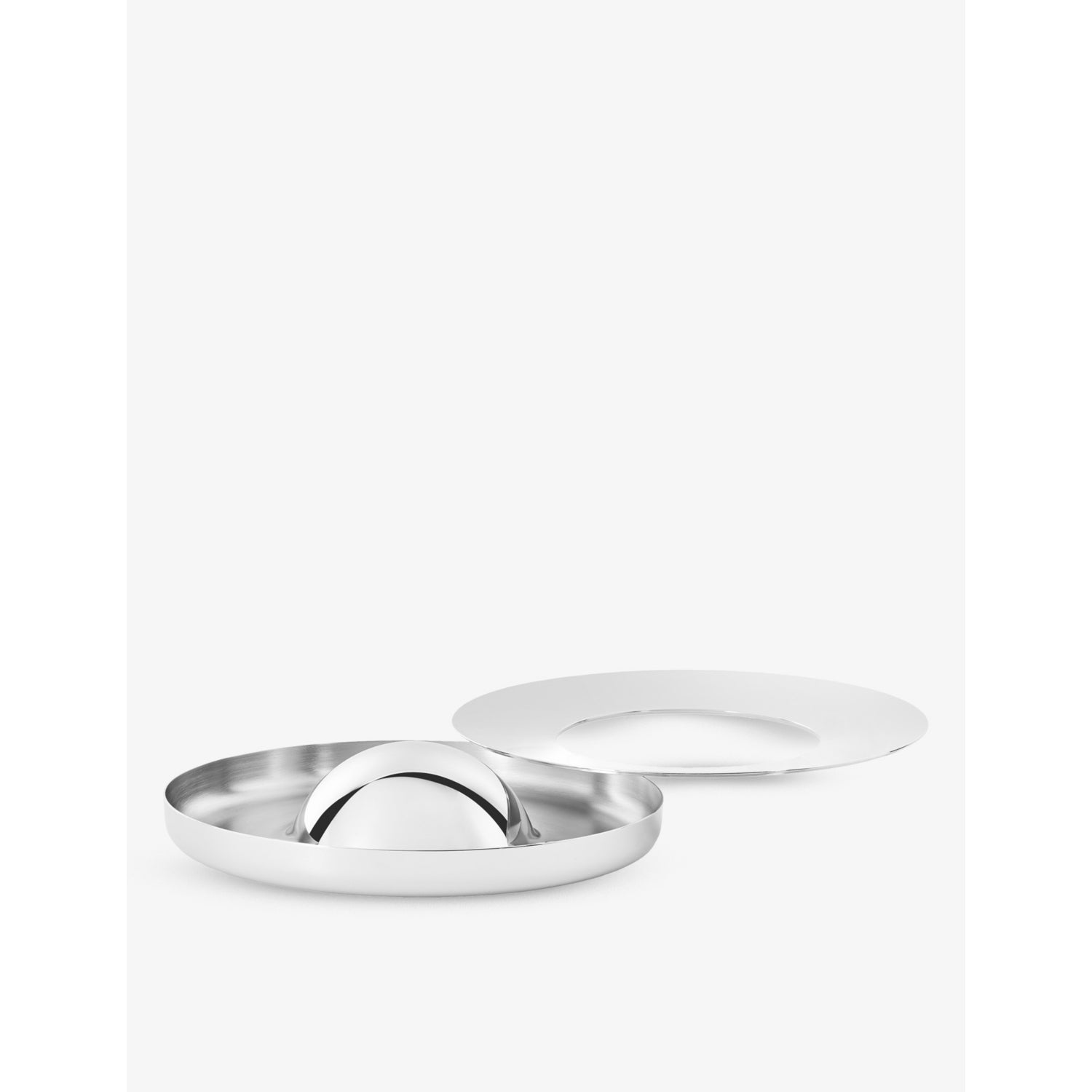 Christofle polished stainless steel ashtray 21cm (British brand)
