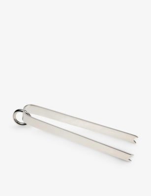 Christofle Andrée Putman Vertigo silver-plated ice tongs 20.6cm, imported from the UK
