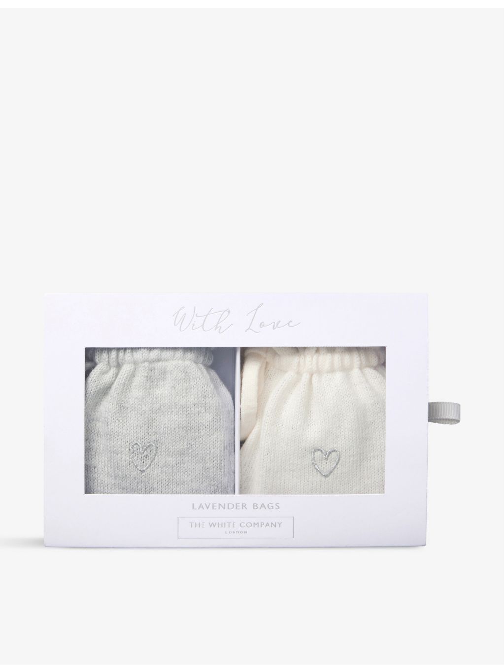 White Company lavender bags set of two heart-embroidered wool cotton (British brand)