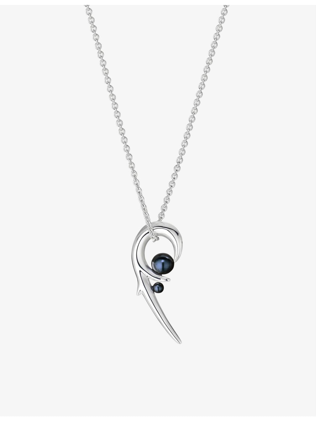 Shaun Leane sterling silver pearl necklace with black pearls (British brand)