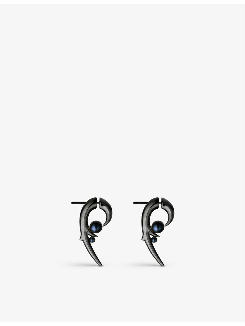 Shaun Leane rhodium-plated sterling silver pearl earrings, UK version