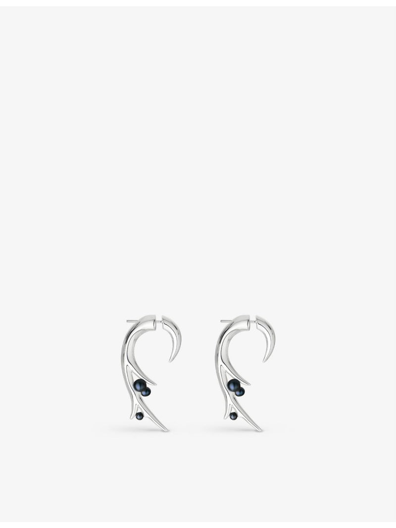 Shaun Leane Hooked Pearl large sterling silver earrings (British brand)