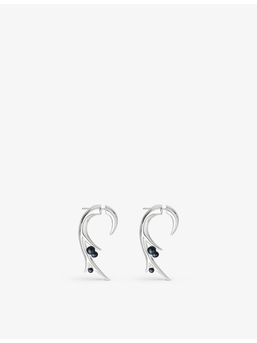 Shaun Leane Hooked Pearl large sterling silver earrings (British brand)