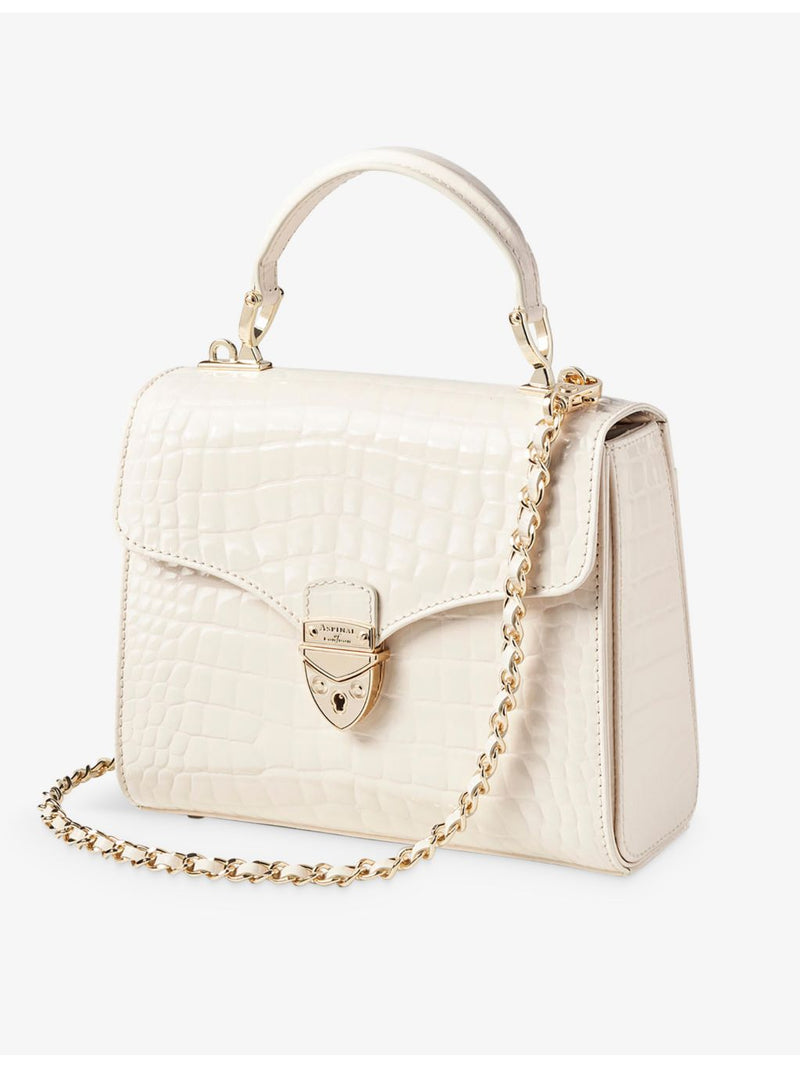 Aspinal of London Mayfair medium croc-embossed leather top-handle bag (British brand)