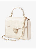 Aspinal of London Mayfair medium croc-embossed leather top-handle bag (British brand)