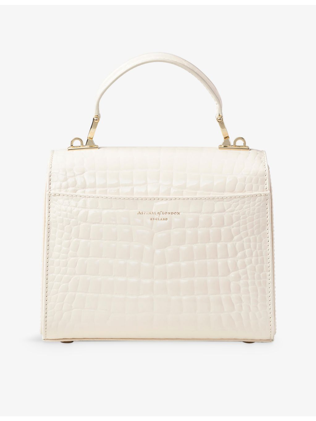 Aspinal of London Mayfair medium croc-embossed leather top-handle bag (British brand)
