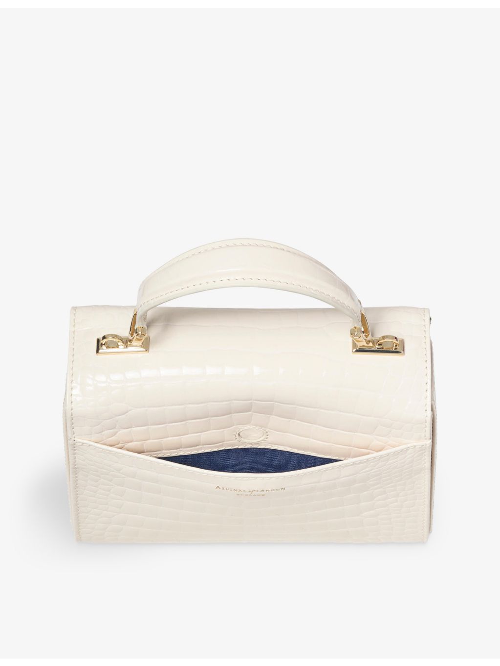 Aspinal of London Mayfair medium croc-embossed leather top-handle bag (British brand)