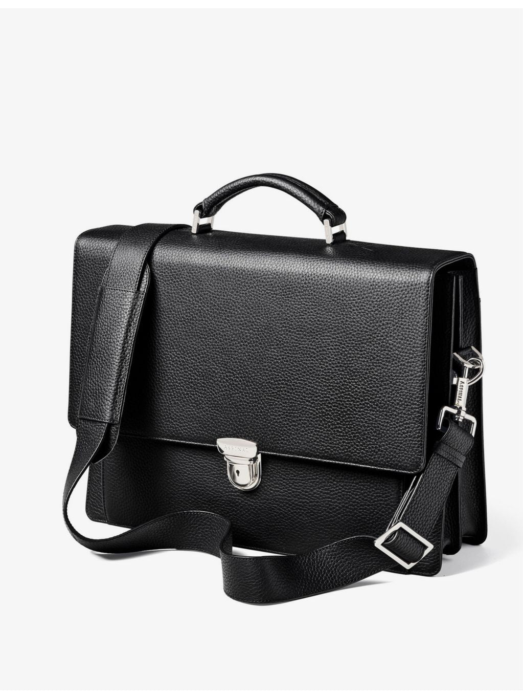 Aspinal of London pebbled leather messenger bag, UK version