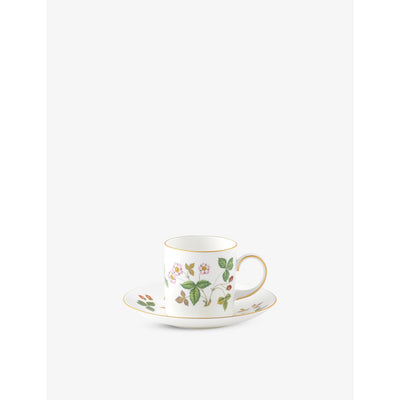 selfridges Wedgwood Wild Strawberry Bone China Coffee Cup and Saucer Set- Buy online at McGrocer