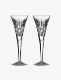 Waterford Lismore crystal toasting flutes set of two, imported from the UK