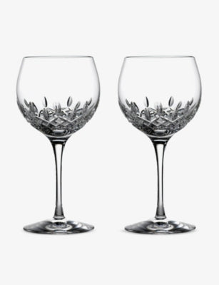 Waterford Lismore Essence balloon crystal wine glasses set of two, UK version