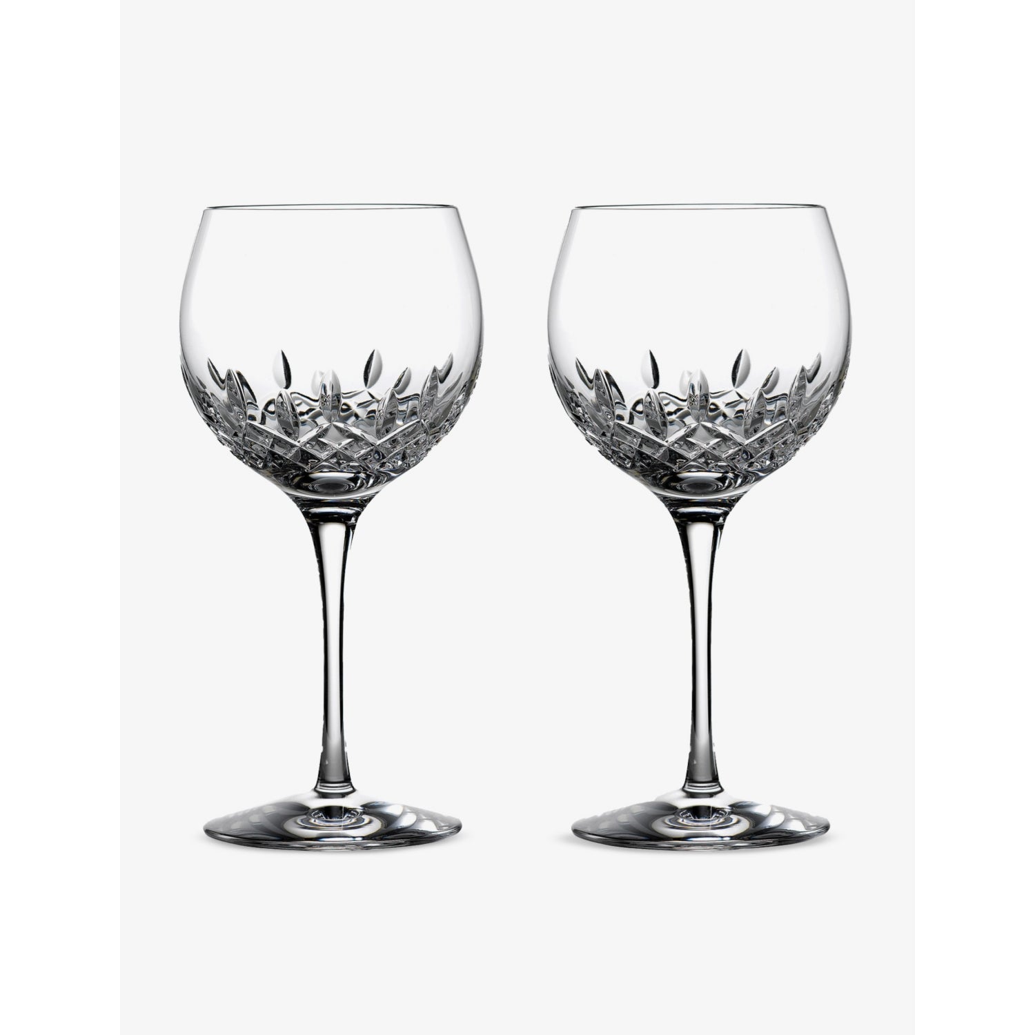 Waterford Lismore Essence balloon crystal wine glasses set of two, UK version