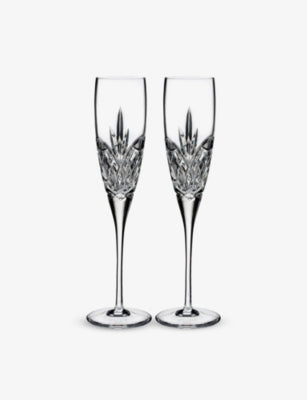 Waterford crystal champagne flutes set of two, imported from the UK