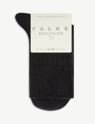 Falke Bedsock Ribbed Knitted Wool-Blend Socks